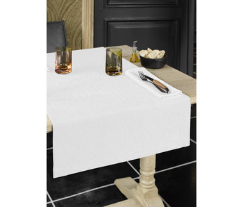 De Witte Lietaer Chemin de table Gibson Blanc 50 x 145 cm Polyester