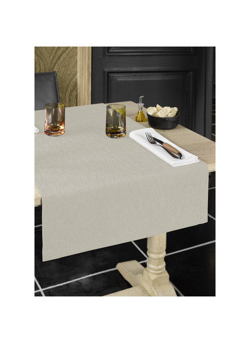 De Witte Lietaer Chemin de table Gibson Beige 50 x 145 cm Polyester