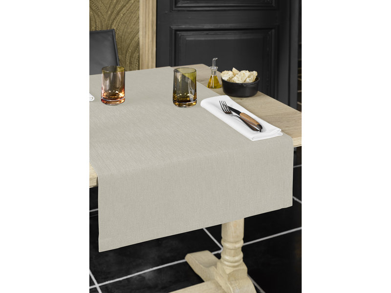 De Witte Lietaer Chemin de table, Gibson Beige - 50 x 145 cm - 100% Polyester