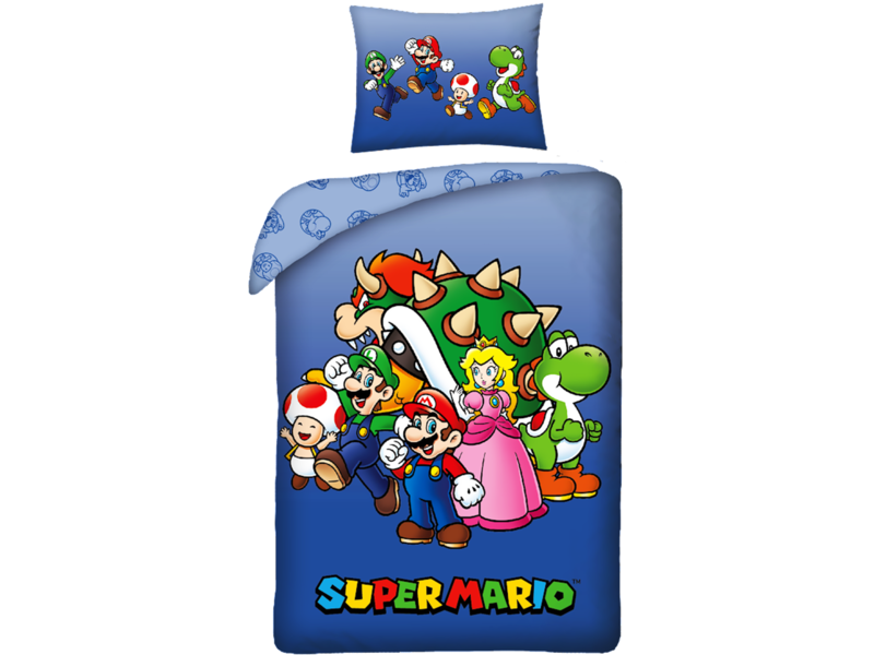 Super Mario Housse de couette Team - Seul - 140 x 200 cm - Coton