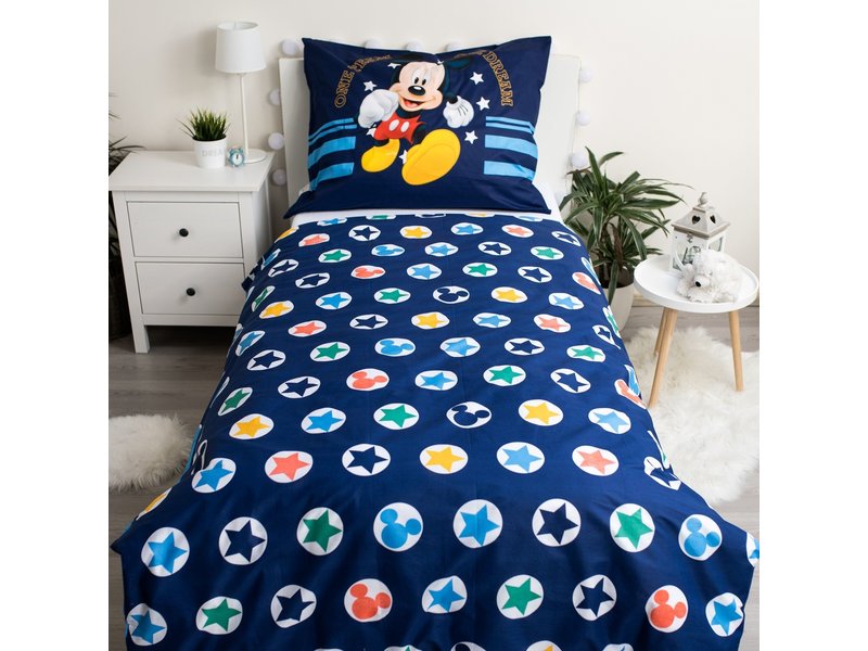 Disney Mickey Mouse Dekbedovertrek, Team - Eenpersoons - 140 x 200 cm - Katoen