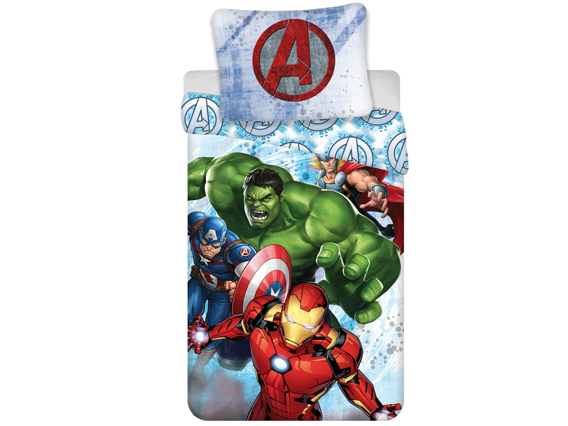 Marvel Avengers Bettbezug, Heroes – Einzelbett – 140 x 200 cm – Baumwolle