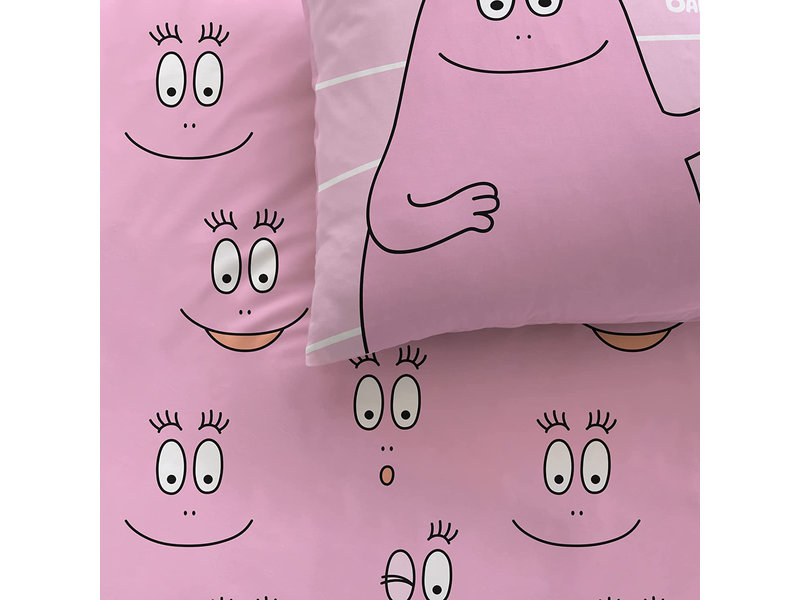 Barbapapa Bettbezug Rosa - Einzelbett - 140 x 200 + 63 x 63 cm - Baumwolle