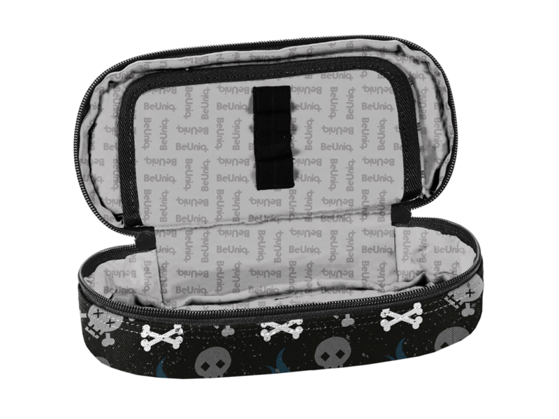 BeUniq Trousse à crayons, Crâne - 23 x 10 x 5 cm - Polyester