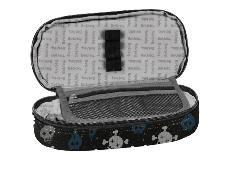 BeUniq Pencil case, Skull - 23 x 10 x 5 cm - Polyester