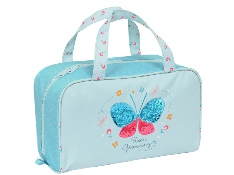 BlackFit8 Kulturtasche Schmetterling - 31 x 19 x 14 cm - Polyester