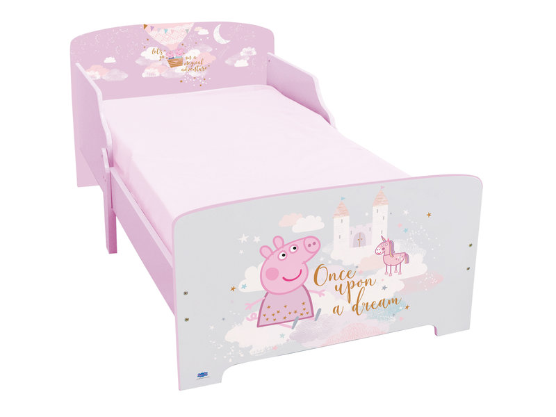 Peppa Pig Lit pour tout-petit, princesse - 70 x 140 cm - Multi - Sommier à lattes inclus