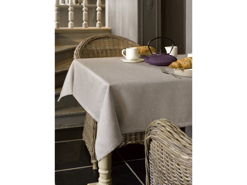 De Witte Lietaer Tablecloth Round, Gibson Taupe - Ø 190 cm - 100% Polyester