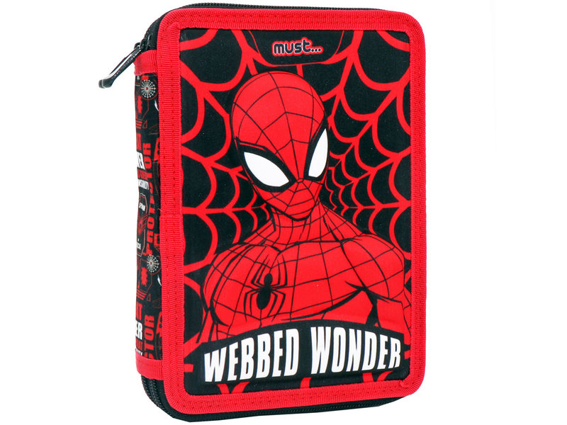 SpiderMan Filled Pencil Case, Webbed Wonder - 21 x 15 x 5 cm - 31 pcs. - Polyester