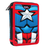 Marvel Avengers Filled Pencil Case, Captain America - 21 x 15 x 5 cm - 31 pcs. - Polyester