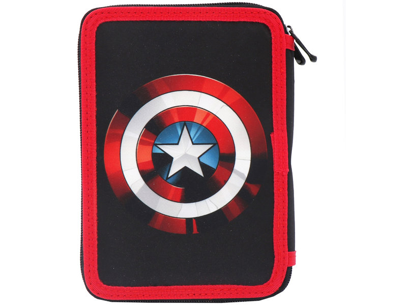 Marvel Avengers Filled Pencil Case, Captain America - 21 x 15 x 5 cm - 31 pcs. - Polyester