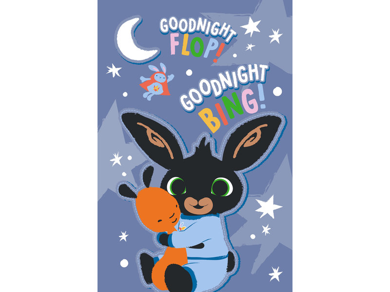 Bing Bunny Fleece Blanket, Goodnight - 100 x 150 cm - Polyester