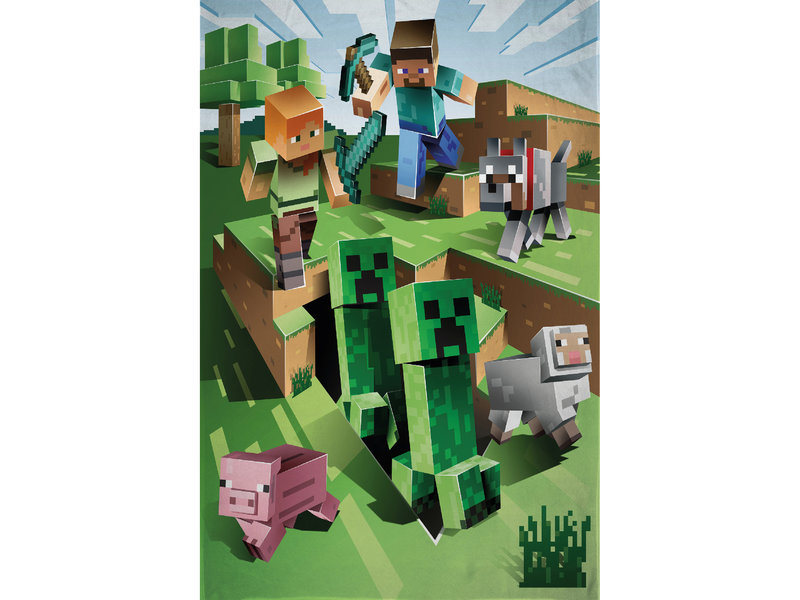 Minecraft Couverture polaire Cave Escape - 100 x 150 cm - Polyester