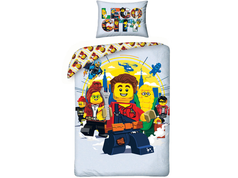 Lego City Bettbezug – Einzelbett – 140 x 200 cm – Baumwolle