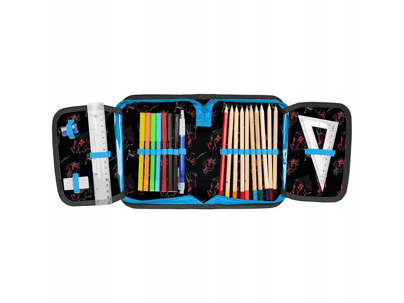 Spider-Man Filled Pencil Case, Amazing - 19.5 x 13 cm - 22 pcs. - Polyester