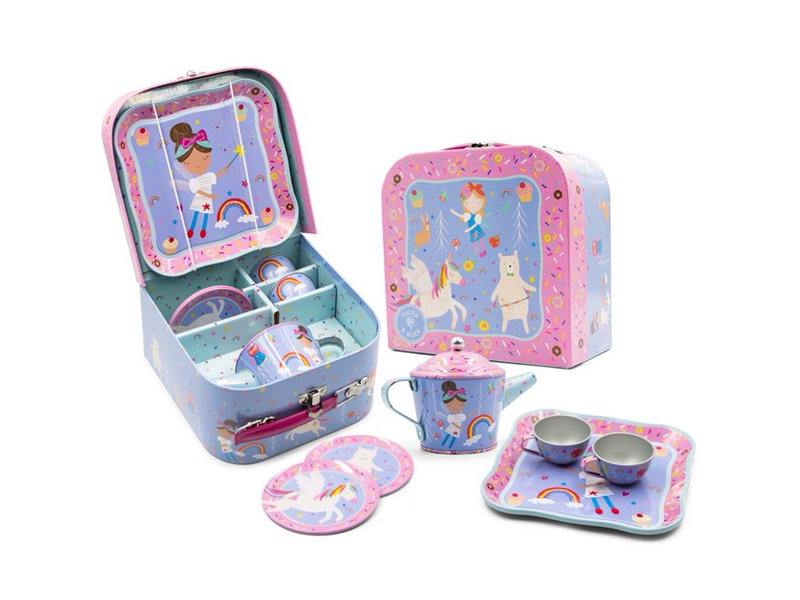 Floss & Rock Theeservies, Fairy - 7 delig - 17 x 17 x 9 cm - Metaal