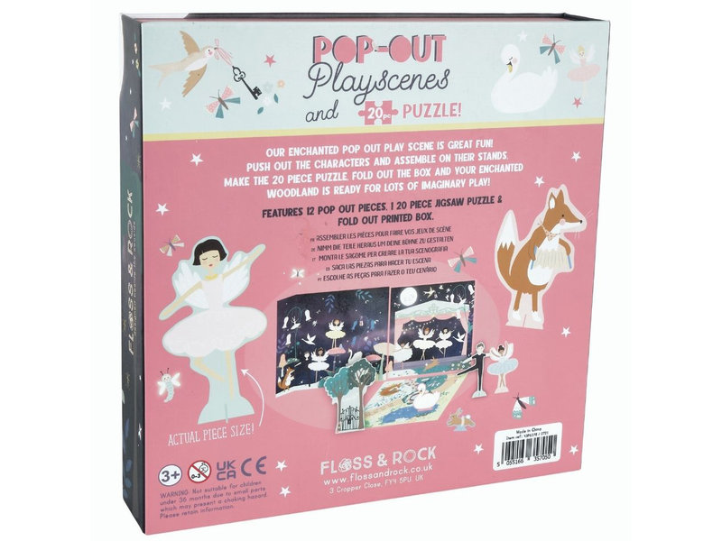 Floss & Rock Playbox, Swan Lake - 2 en 1 - 21,5 x 21,5 x 4,5 cm