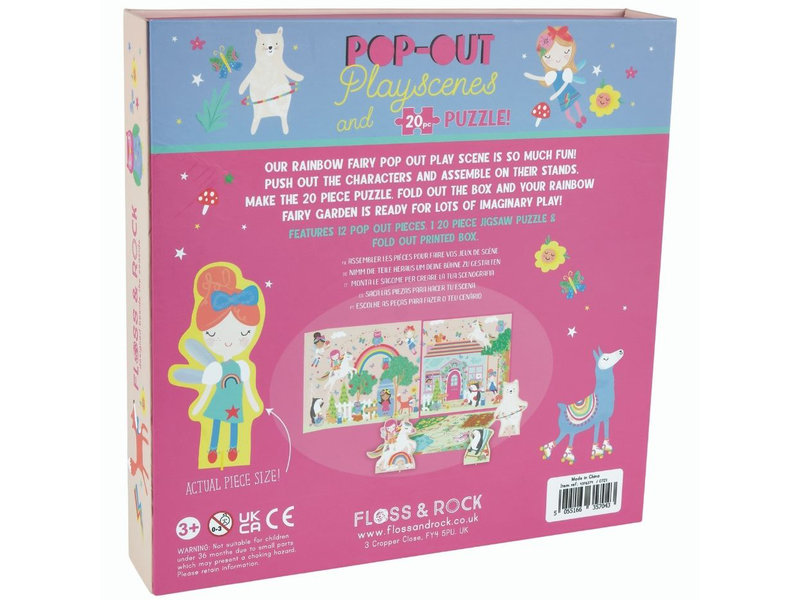 Floss & Rock Playbox, Rainbow Fairy - 2 en 1 - 21,5 x 21,5 x 4,5 cm