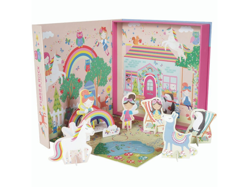 Floss & Rock Playbox, Rainbow Fairy - 2 en 1 - 21,5 x 21,5 x 4,5 cm