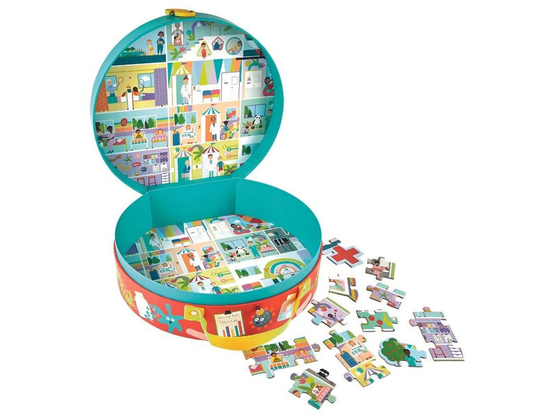 Floss & Rock 3-in-1-Puzzle, Krankenhaus - 100 Teile - ca. 46 x 43 cm