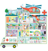 Floss & Rock Puzzle 3 en 1, Hôpital - 100 pièces - environ 46 x 43 cm