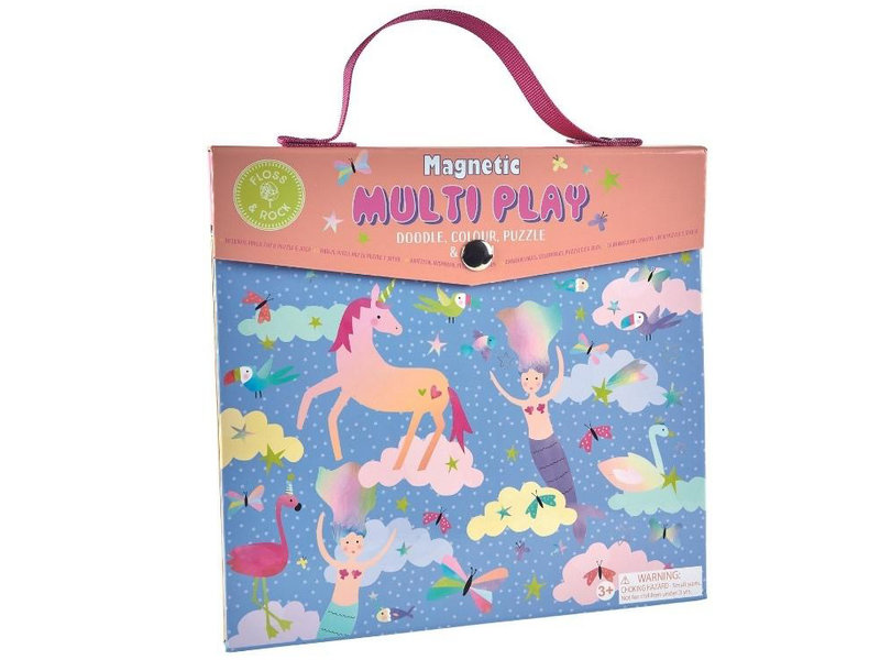 Floss & Rock Magnetic Playbox, Fantasy - 4 in 1 - 23.5 x 22.5 x 2cm