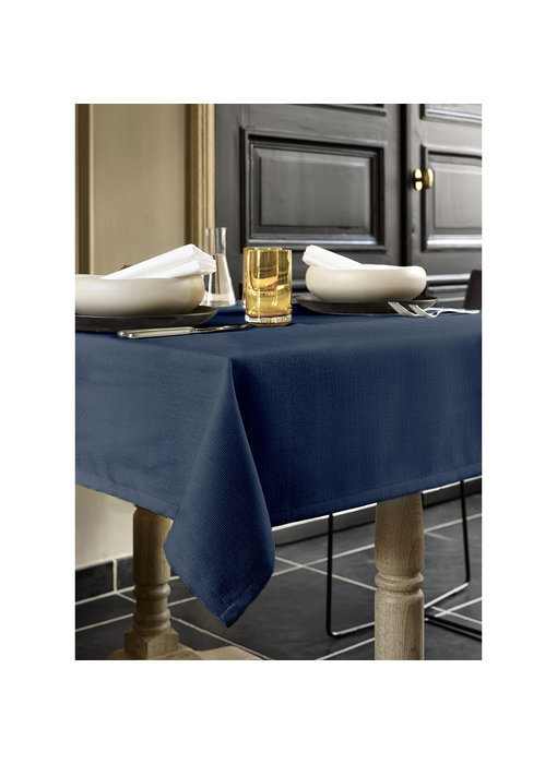 De Witte Lietaer Tablecloth Round Gibson Dark Blue Ø 190 cm Polyester