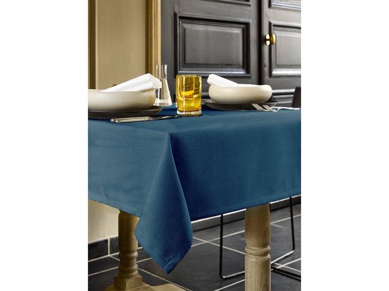 De Witte Lietaer Tablecloth, Gibson Turkish Blue - 145 x 310 cm - 100% Polyester
