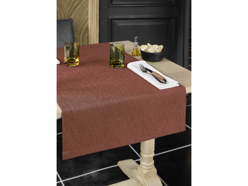 De Witte Lietaer Tablecloth Round, Terracotta - Ø 210 cm - 100% Polyester