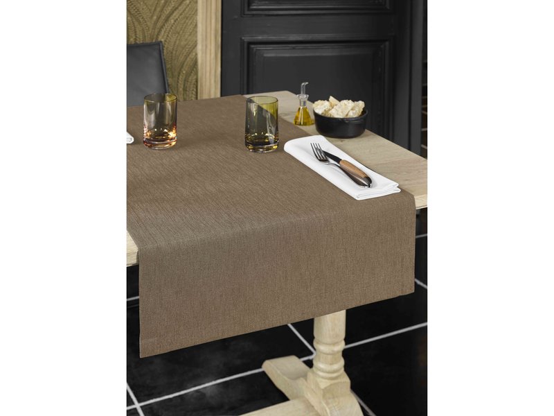 De Witte Lietaer Tablecloth Round, Walnut - Ø 170 cm - 100% Polyester