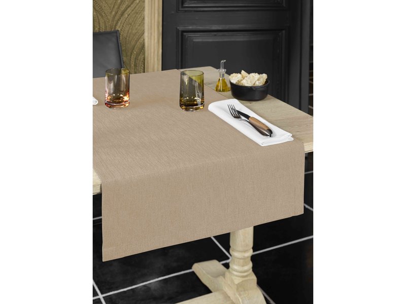 De Witte Lietaer Tablecloth Round, Sand - Ø 190 cm - 100% Polyester