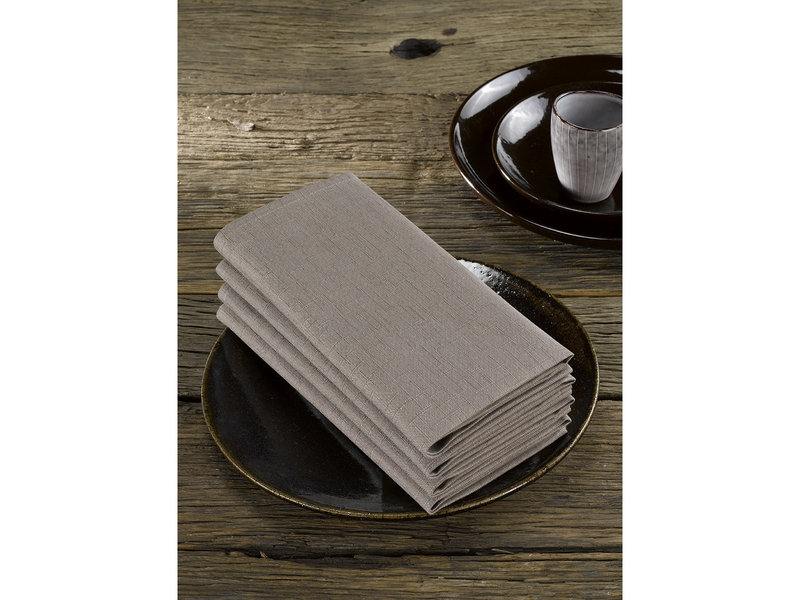 De Witte Lietaer Servetten, Sonora Ash (4 st.) - 50 x 50 cm - 100% Katoen