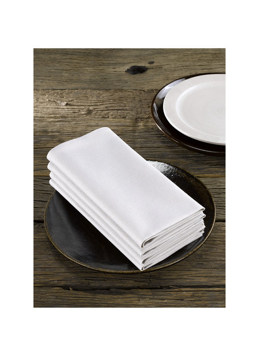 De Witte Lietaer Napkins Sonora Pearl white 4 pieces 50 x 50 cm Cotton