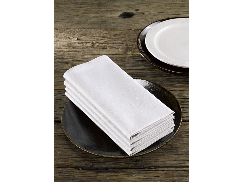 De Witte Lietaer Napkins, Sonora Pearl White (4 pcs.) - 50 x 50 cm - 100% Cotton