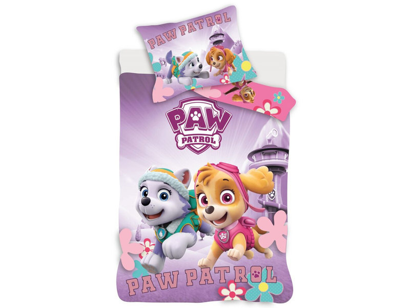 PAW Patrol Bettbezug Sky & Everest – Einzelbett – 140 x 200 cm – Polyester