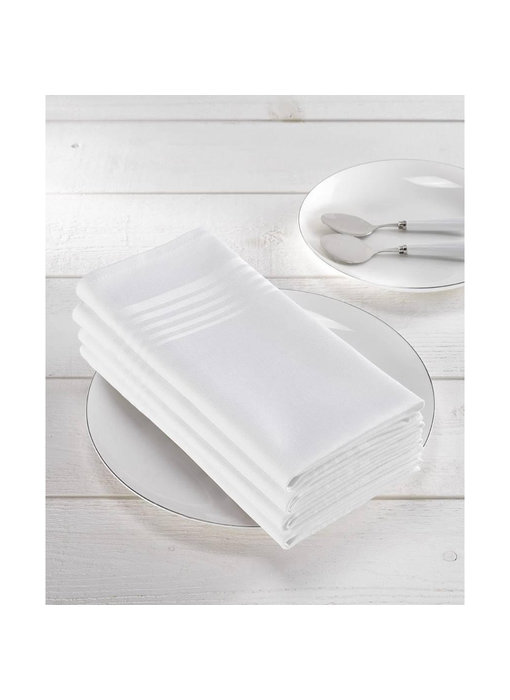 De Witte Lietaer 4 Napkins Deauville White 51 x 51 cm Cotton