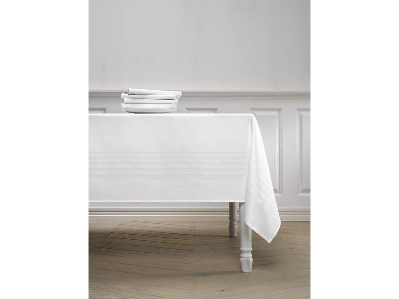 De Witte Lietaer Tischdecke Deauville Weiß - 160 x 350 cm - 100% Baumwolle