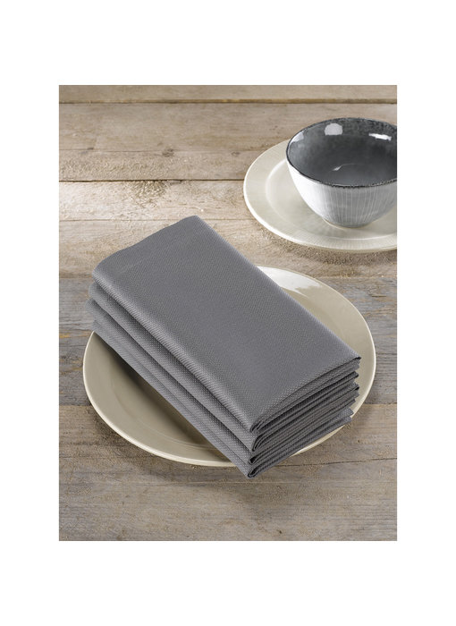 De Witte Lietaer Napkins Kalahari Charcoal 4 pieces 51 x 51 cm Cotton