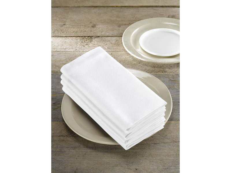 De Witte Lietaer Servetten, Kalahari Wit (4 st.) - 51 x 51 cm - 100% Katoen