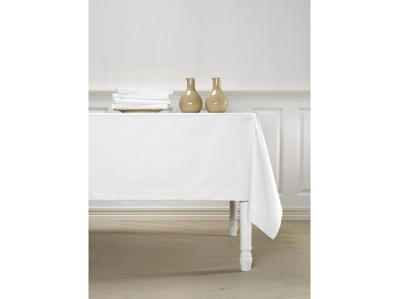 De Witte Lietaer Tischdecke, Kalahari-Weiß - 170 x 220 cm - 100 % Baumwolle