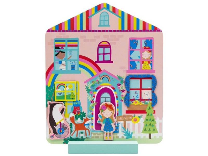 Floss & Rock Magnetisches Spielhaus, Regenbogenfee - 28,5 x 23 x 6 cm