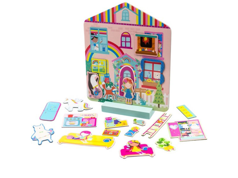 Floss & Rock Magnetisches Spielhaus, Regenbogenfee - 28,5 x 23 x 6 cm