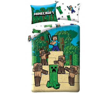 Minecraft Housse de couette Husk 140 x 200 cm + 70 x 90 cm - Coton