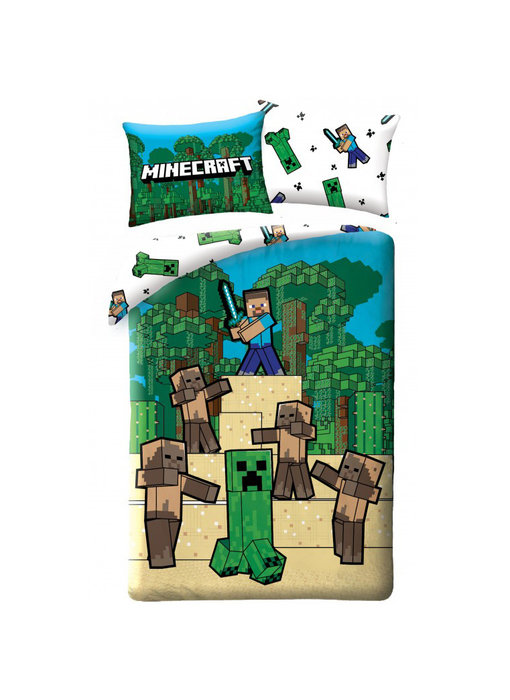 Minecraft Housse de couette Husk 140 x 200 cm + 70 x 90 cm - Coton