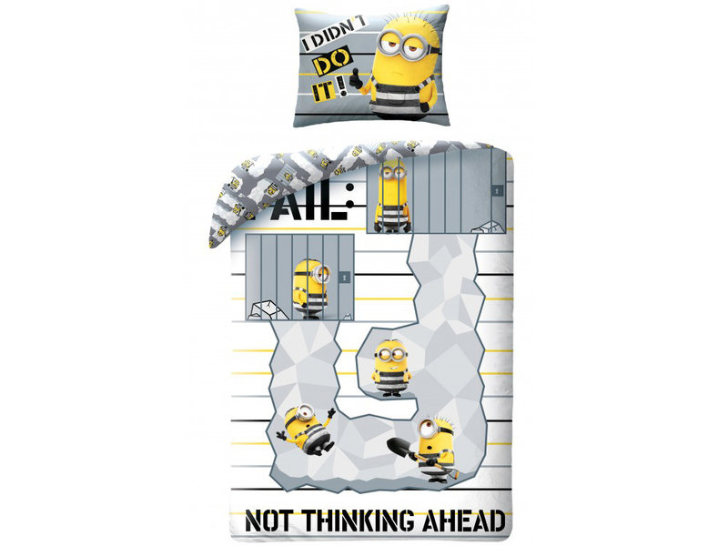 Minions Dekbedovertrek Think Ahead - Eenpersoons - 140 x 200 cm - Katoen