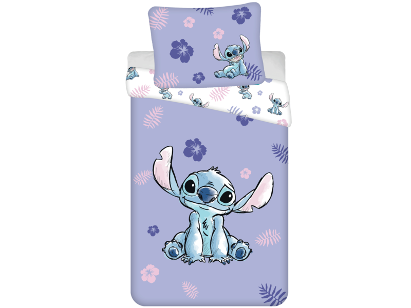 Disney Lilo & Stitch Bettbezug, Flower  - Einzelbett - 140 x 200 cm - Baumwolle