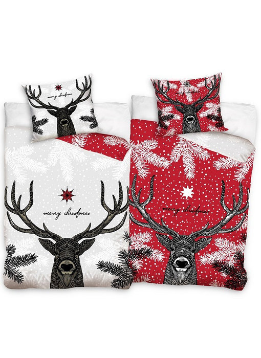 Kerst Duvet cover Reindeer 140 x 200 + 60 x 70 cm Cotton
