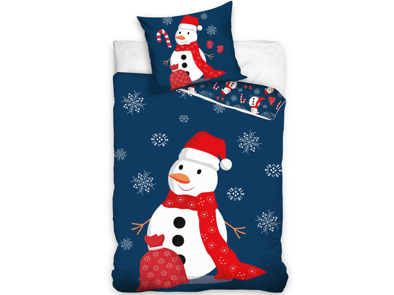 Kerst Duvet cover Snowman - Single - 140 x 200 + 60 x 70 cm - Cotton