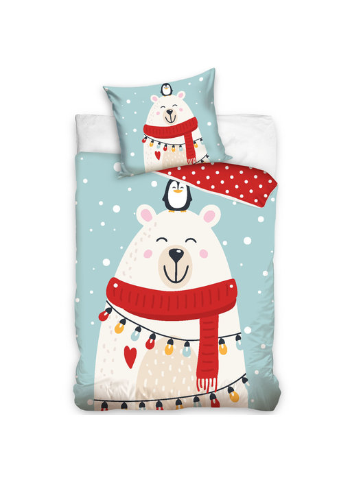 Kerst Duvet cover Bear 140 x 200 + 60 x 70 cm Cotton