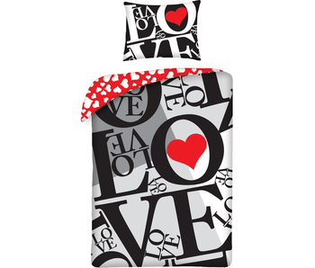 Valentines Housse de couette Love 140 x 200 cm Coton
